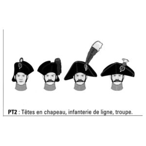 Têtes en chapeau, infanterie de ligne, troupe