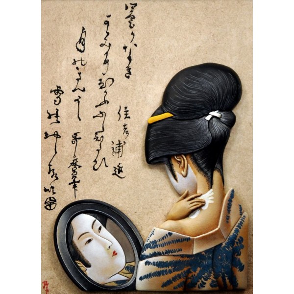 Girl powdering her neck", after Utamaro (1753-1805)